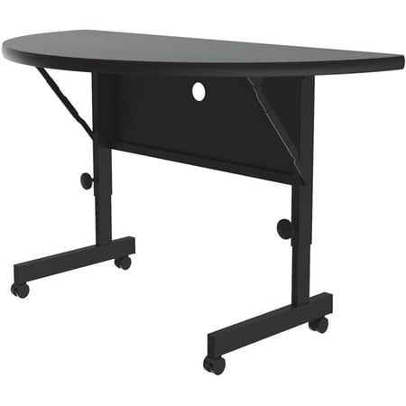 Correll 24"W x 48D Deluxe High Pressure Top Flip Top Table Montana Brown Granite