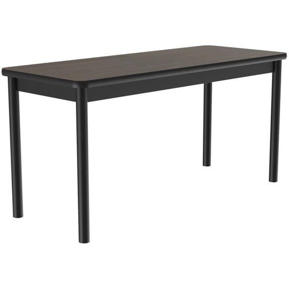 Correll 24"W x 60"D Deluxe High Pressure Library Table in Walnut