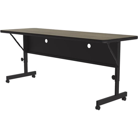 Correll 24"W x 60"D Deluxe High Pressure Top Flip Top Table in Colonial Hickory