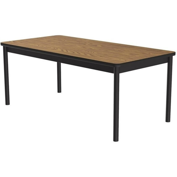 Correll 24"W x 60"D High Pressure Library Table in Medium Oak