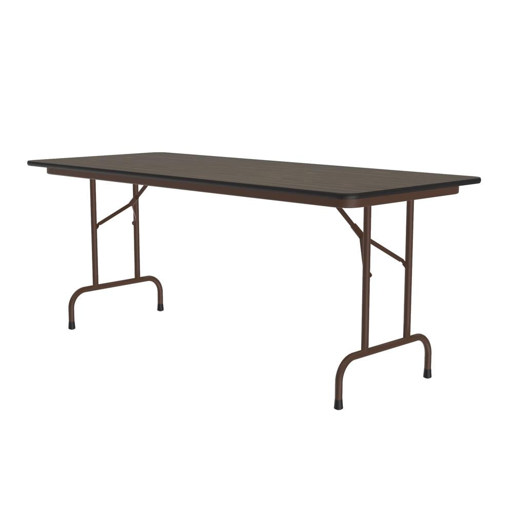 Walnut Finish 60" Rectangular Folding Table with Steel Frame