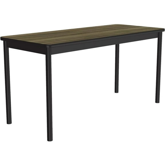 Correll 24"W x 72"D High Pressure Lab Table in Colonial Hickory Brpwn