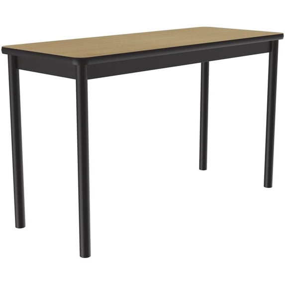 Correll 24"W x 72"D Traditional Wood High Pressure Lab Table in Fusion Maple