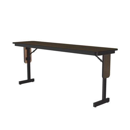 Correll 3/4" H-P Plastic Laminate Folding Seminar Table with Panel Leg in Walnut