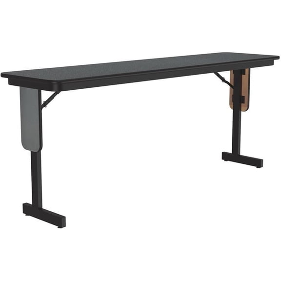 Correll 3/4" High Pressure Folding Seminar Table Panel Leg Montana Brown Granite