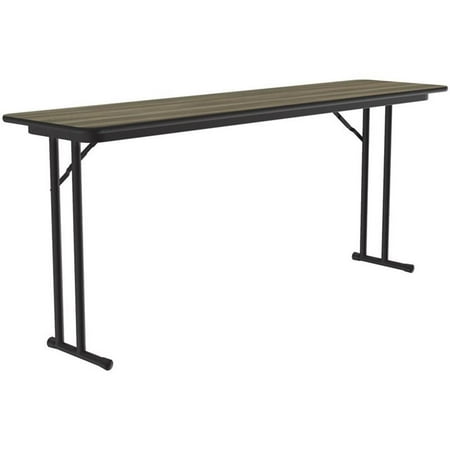 Correll 3/4" High Pressure Folding Seminar Table in Colonial Hickory Brown