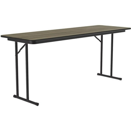 Correll 3/4" High Pressure Folding Seminar Table in Colonial Hickory Brown