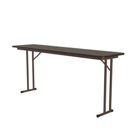 Correll 3/4" High Pressure Folding Seminar Table with Off-Set Leg Walnut