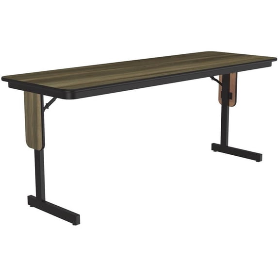 Correll 3/4" High Pressure Folding Seminar Table with Panel Leg Colonial Brown