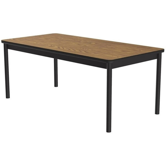 Correll 30"W x 60"D Deluxe High Pressure Library Table in Medium Oak