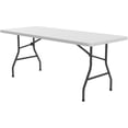thumbnail image 1 of Correll 30"W x 60"D Economy Blow-Molded Plastic Folding Table in Gray Granite, 1 of 7
