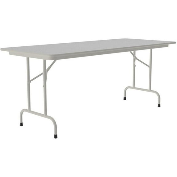 Correll 30"W x 72"D Melamine Top Folding Table in Gray Granite