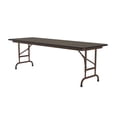 thumbnail image 1 of Correll 30" x 72" High Pressure Laminate Commercial Grade Adjtable Height Folding Table, Walnut, 1 of 4