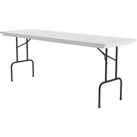 Correll 36" Counter Height Blow-Molded Plastic Folding Table in Gray Granite