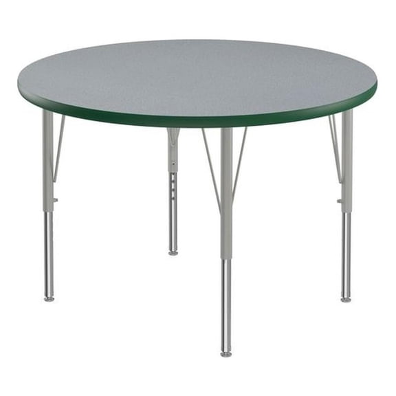Correll 36" Round Commercial Laminate Wood Top Activity Table in Gray/Green