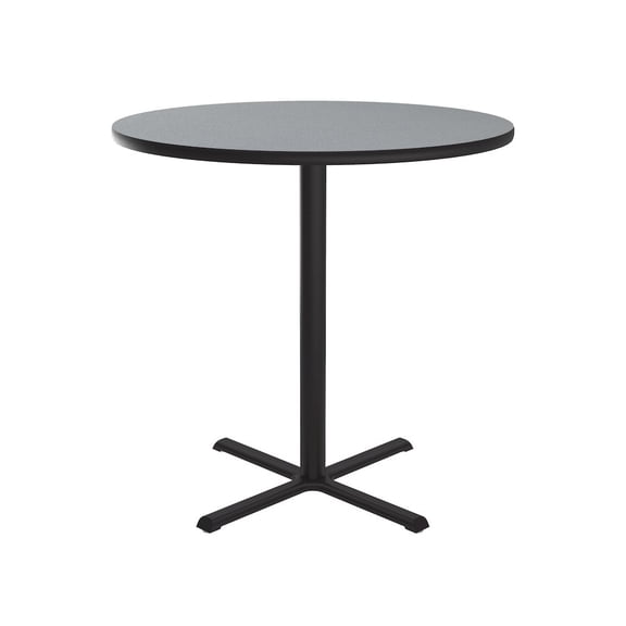 Correll 36" Round Commercial Wood top Cafe and Breakroom Table in Gray Granite