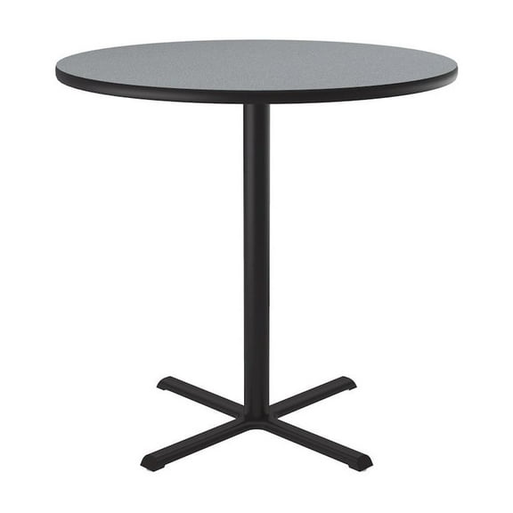 Correll 42" Round Commercial Wood top Cafe and Breakroom Table in Gray Granite