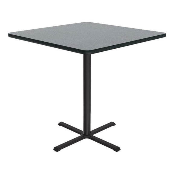 Correll 42" Square Commercial Laminate Cafe and Breakroom Table in Gray Granite