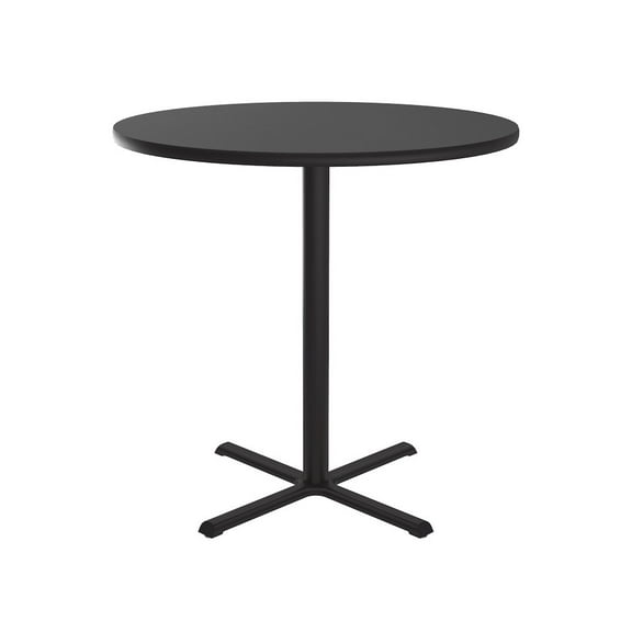 Correll 48" Round Commercial Wood top Cafe and Breakroom Table in Black Granite