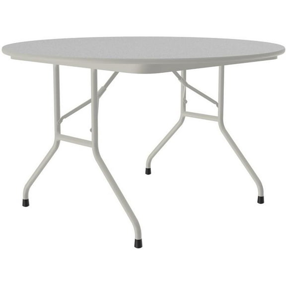 Correll 48"W x 48"D Melamine Top Folding Table in Gray Granite