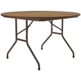 thumbnail image 1 of Correll 48"W x 48"D Melamine Top Folding Table in Medium Oak, 1 of 7