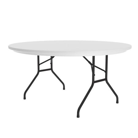Correll 60" Round R-Series Commercial Grade Blow Molded Plastic Folding Table, Gray Granite