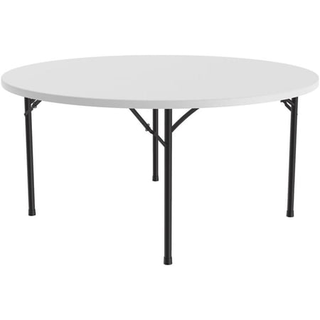 Correll 60"W x 60"D Economy Blow-Molded Plastic Folding Table in Gray Granite