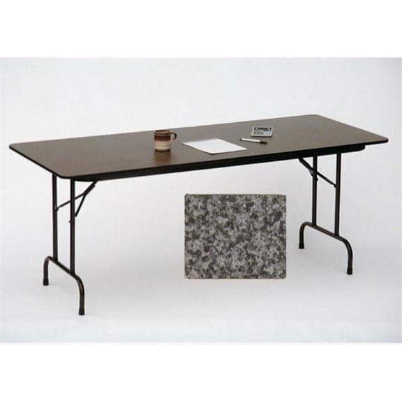 Correll  .75 Inch High-Pressure Top Folding Tables - Black Granite - 30 x 96