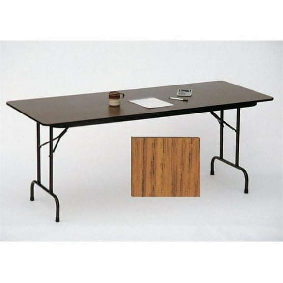 Correll .75 Inch High-Pressure Top Folding Tables - Medium Oak