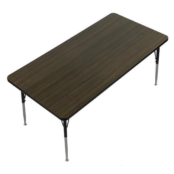 Correll A2448-TRP-51 1.25 in. High Pressure Top Trapezoid Activity Tables, Williamsburg Walnut - 24 x 48 in.