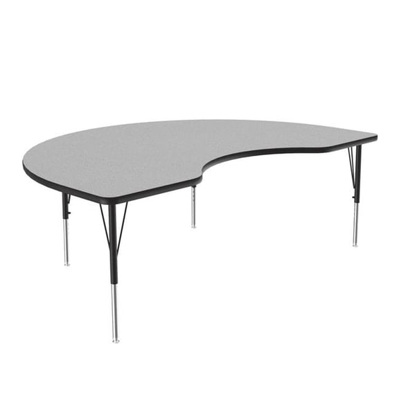 Correll A4872TF-KID-15-09-45 48 x 72 in. Commercial Thermal Fused Laminate Top Activity Table - Gray Granite - Kidney