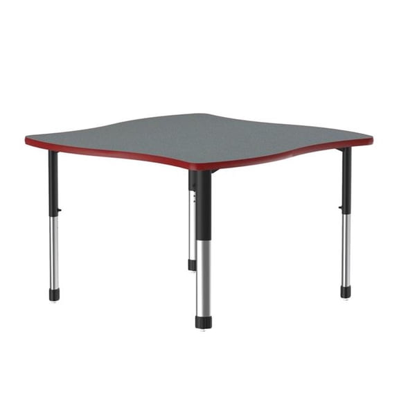 Correll AD4242-SWV-15-13-45-CK 42 x 42 in. High Pressure Laminate Top Collaborative Desk - Gray Granite - Swerve