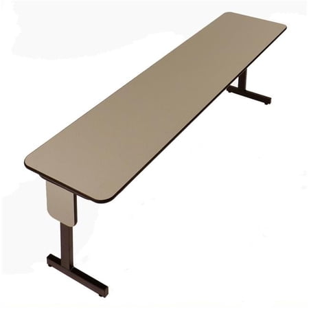 Correll Adjustable Height 0.75 in. High Pressure Rectangular Folding Seminar Table with Panel Leg - Savannah Sand - 24 x 96 in.