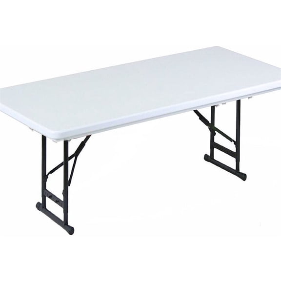 Correll 17-27"H Adjustable Heavy Duty Blow-Molded Folding Table in Gray Granite