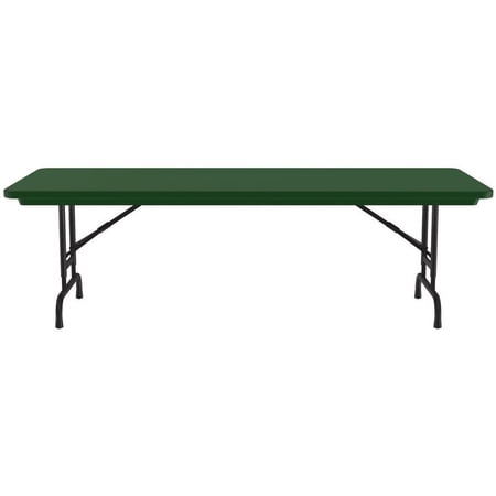 Correll 22-32" Adjustable Height Heavy Duty Blow-Molded Folding Table in Green