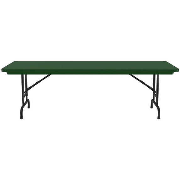 Correll 22-32" Adjustable Height Heavy Duty Blow-Molded Folding Table in Green