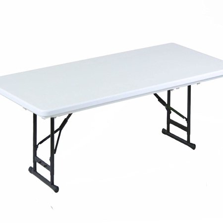 Correll Adjustable Height Commercial Blow-Molded Plastic Folding Table 30x72"