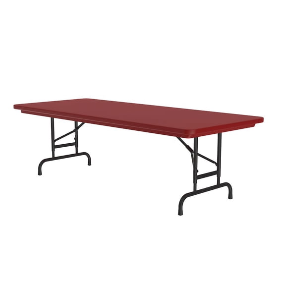 Correll Adjustable Height Commercial Blow-Molded Plastic Folding Table 30x72"