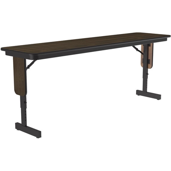 Correll Adjustable Height 3/4" High Pressure Folding Seminar Table in Walnut
