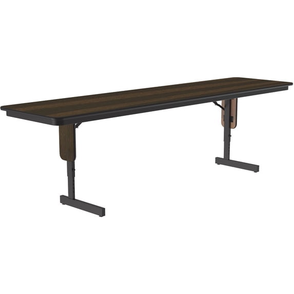 Correll Adjustable Height 3/4" High Pressure Folding Seminar Table in Walnut