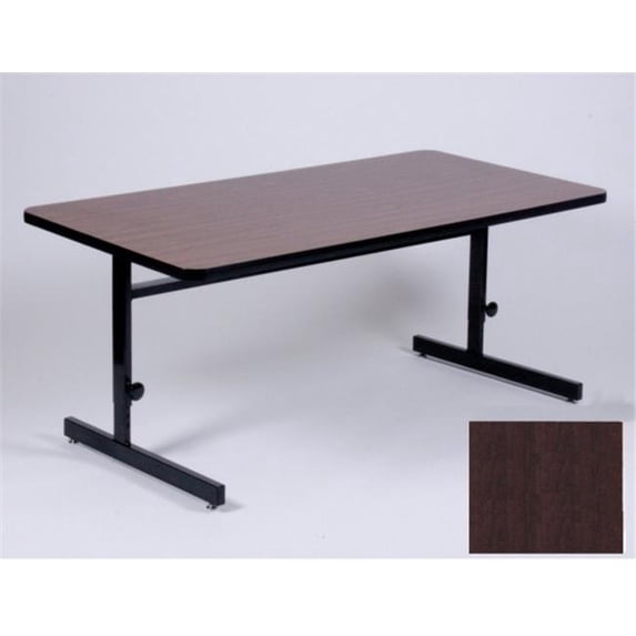 Correll Csa2448-20 High Pressure Top Adjustable Height Computer Station 21 to 29 Inch - Mahogany