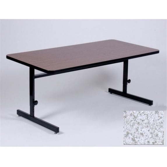 Correll Csa2460-15 High Pressure Top Adjustable Height Computer Station 21 to 29 Inch - Grey Granite