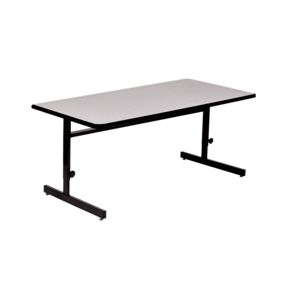 Correll Adjustable Height 1 1/4" High Pressure Top Computer/Training Table - Grey Granite - 72"L x 24"W - Rectangular