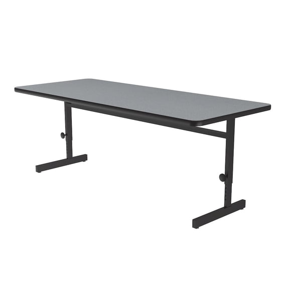Correll Adjustable Height 1 1/4" High Pressure Top Computer/Training Table - Grey Granite - 48"L x 30"W - Rectangular