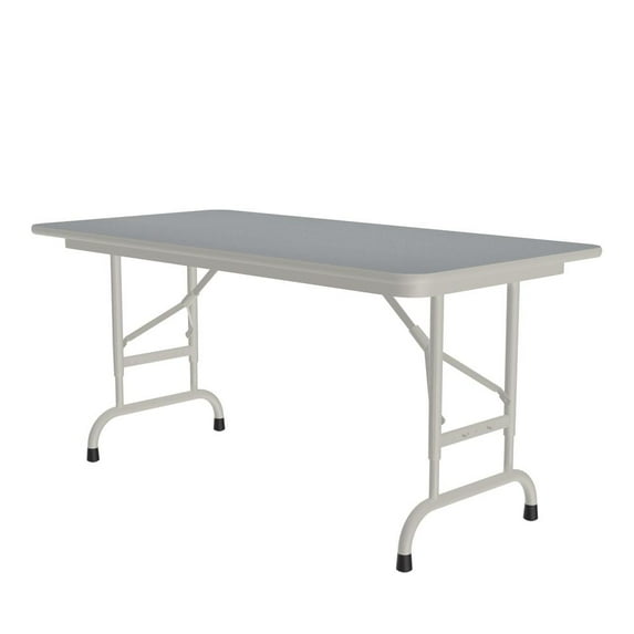 Correll Adjustable Height High Pressure Top Folding Table 24x48", RECTANGULAR, GRAY GRANITE, GRAY