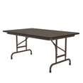 thumbnail image 1 of Correll Adjustable Height Econoline Melamine Top Folding Table, 30x48", RECTANGULAR, WALNUT BROWN, 1 of 8