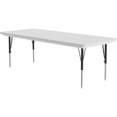 Correll 21-30"H Blow-Molded Plastic Resin Top Activity Table in Gray Granite