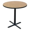 thumbnail image 1 of Round Bar Table in Medium Oak 24 in. Top/22 in. Base/White, 1 of 5