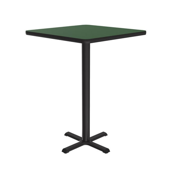 Correll Bar Stool/Standing Height Deluxe High-Pressure Café and Breakroom Table 24x24" SQUARE GREEN, BLACK