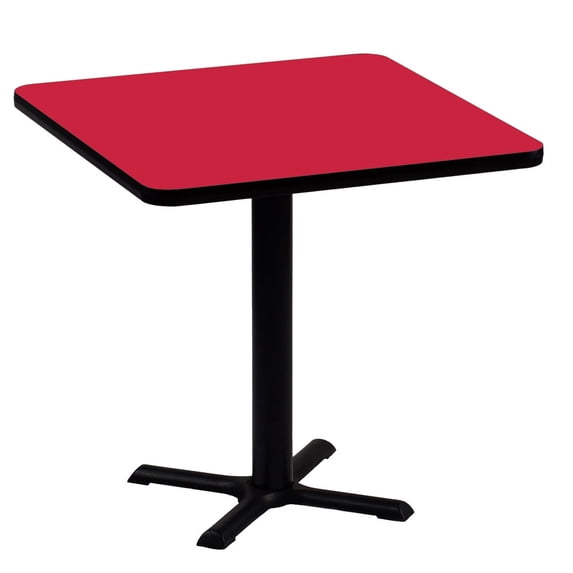 Bar Stool/Standing Height High Pressure Cafe and Breakroom Table - Red - 24"L x 24"W - Square